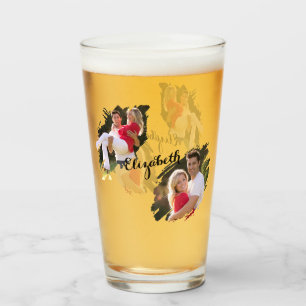 Coole Graffiti Gescheurde Effect Foto's Monogram B Glas
