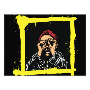 Coole Graffiti Illustratie Kunst, Grappige Heren T Foto Afdruk