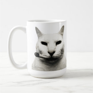 Coole Grappige Kat Meme Rokt Sigaret Koffiemok