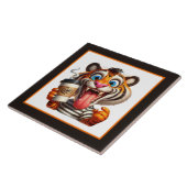 Coole grappige koffie tijger tegeltje (Zijkant)