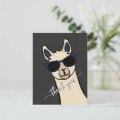 Coole grappige lama met zonnebril alpaca dank je w briefkaart (Staand voorkant)