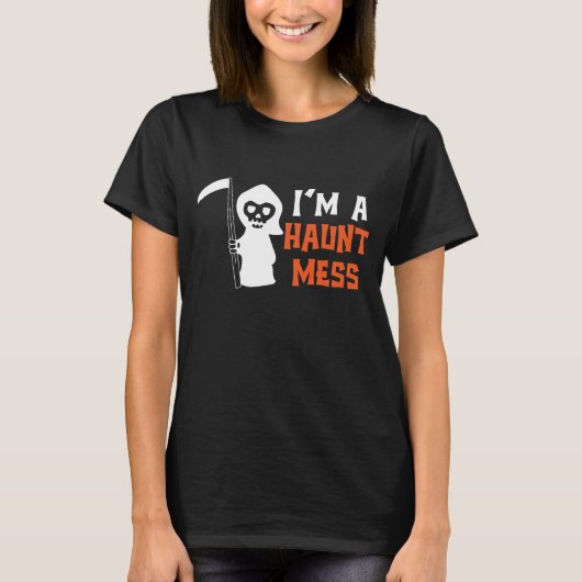Coole griezelige meisjesachtige Halloween-typograf T-shirt (Voorkant)