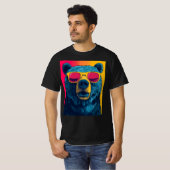 COOLE GRIZZLY BEER POP ART T-SHIRT (Voorkant volledig)