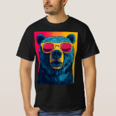 COOLE GRIZZLY BEER POP ART T-SHIRT (Voorkant)