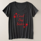 Coole grote zus rode sterren maat t-shirt (Design voorkant)