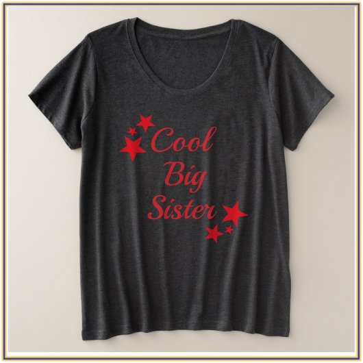 Coole grote zus rode sterren maat t-shirt