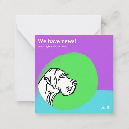 coole grün lila GRAFISCH ONTWERP Nota Kaart Notitiekaartje (Voorkant)