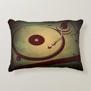 Coole Grunge Retro Platenspeler Decoratief Kussen