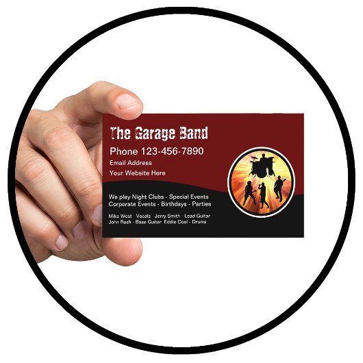 Coole Grunge Rock And Roll Garageband Visitekaartje