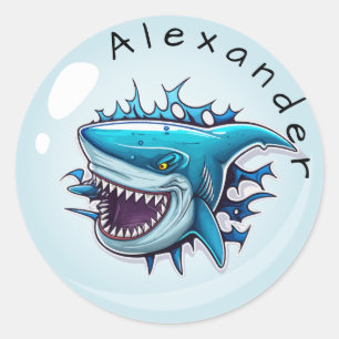 Coole Haai Personaliseer Ronde Sticker