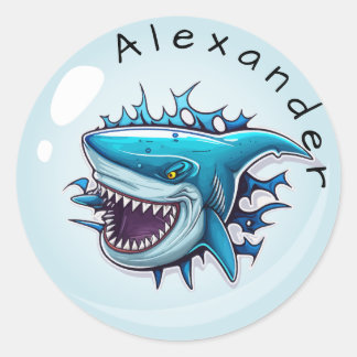 Coole Haai Personaliseer Ronde Sticker