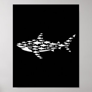 Coole haaien kunst voor mannen vrouwen kinderen jo poster