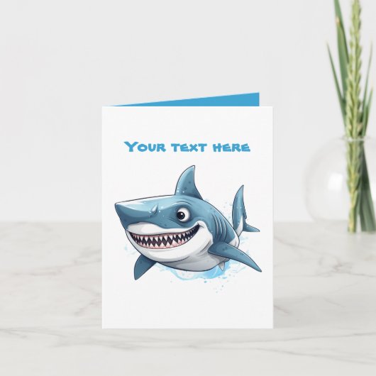 Coole haaientfans voegen tekst toe kaart (Voorkant)