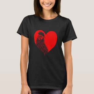 Coole Haan In Rode Hart Kippenboerderij T-shirt
