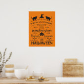 coole Halloween black cats gedicht Poster (Keuken)
