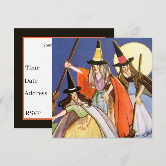 coole  Halloween heksen Vakantie Kaart (Voorkant / Achterkant)