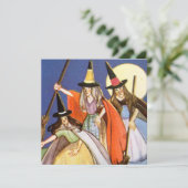 coole  Halloween heksen Vakantie Kaart (Staand voorkant)