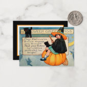 coole  Halloween-heksendag Notitiekaartje (Voorkant / Achterkant in situ)