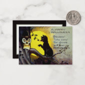 coole  halloween Holiday zwarte kattenpoot Notitiekaartje (Voorkant / Achterkant in situ)