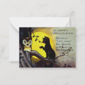 coole  halloween Holiday zwarte kattenpoot Notitiekaartje (Voorkant)