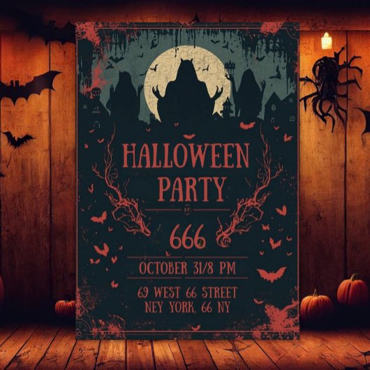Coole Halloween Nacht Feest Kaart