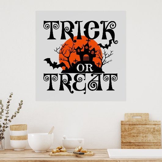 coole Halloween-truc Poster (Keuken)