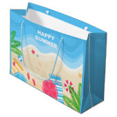 coole Happy Summer Beach Groot Cadeauzakje (Voorkant Gekanteld)