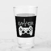 coole hartslag gamer woordkunst glas (Achterkant)