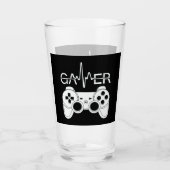 coole hartslag gamer woordkunst glas (Voorkant)
