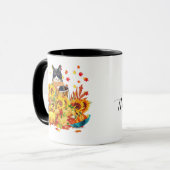 Coole herfst kat mok (Voorkant links)