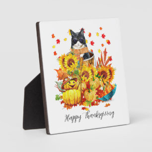 Coole herfstkat fotoplaat