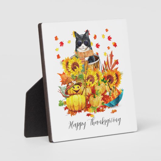 Coole herfstkat fotoplaat (Voorkant)