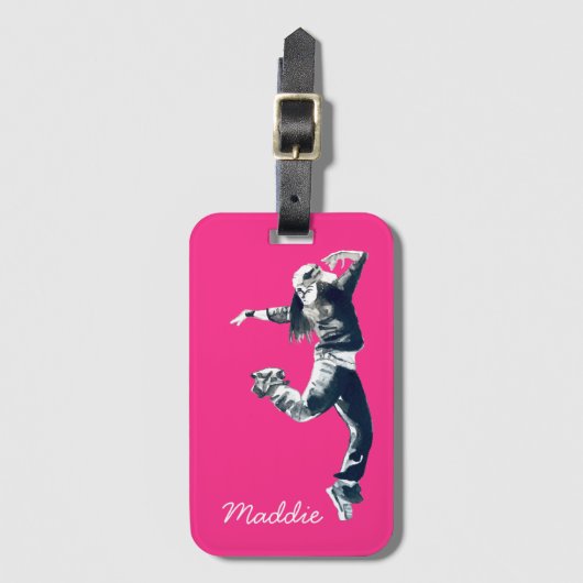 Coole hiphopdanser kunst bagagelabel (Voorkant (verticaal))