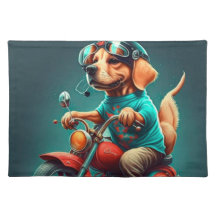 Coole hond die een motor bestuurt