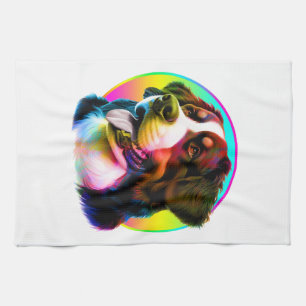 COOLE HOND KLEURRIJKE REGENBOOG THEEDOEK