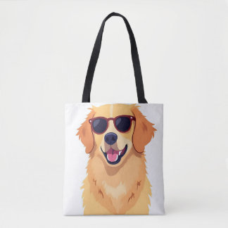 Coole hond met zonnebril Goud Retriever Tote Bag