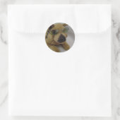 Coole Hond met Zonnebril Ronde Sticker (Tas)