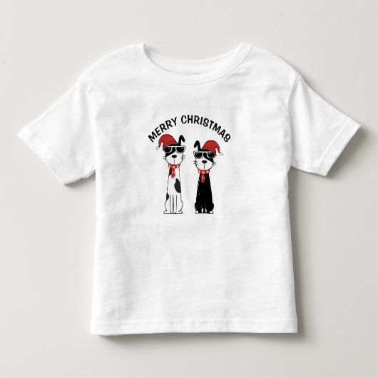 Coole Hond Prettig Kerstfeest Kinder Shirts (Voorkant)