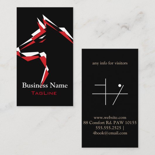 coole hond Rood-Wit Visitekaartje (Voorkant / Achterkant)