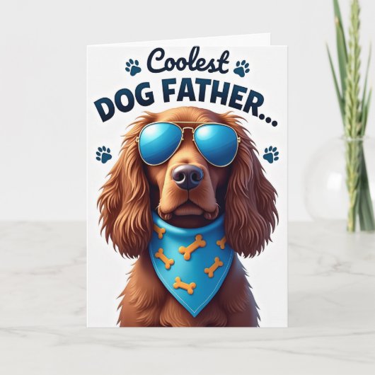 Coole Hond Vader Oranje Bot Kaart (Voorkant)