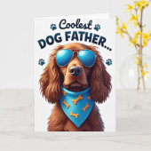 Coole Hond Vader Oranje Bot Kaart (Gele Bloem)