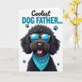 Coole Hond Vader Turquoise Pootafdrukken Kaart (Gele Bloem)