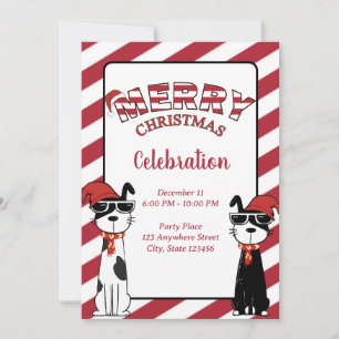 Coole honden vrolijk kerstfeest kaart