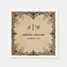 coole horror  Gothic classic Bruiloft servetten