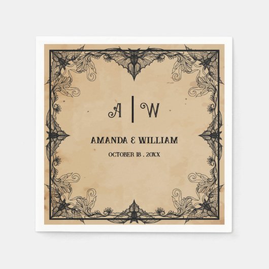 coole horror  Gothic classic Bruiloft servetten (Voorkant)