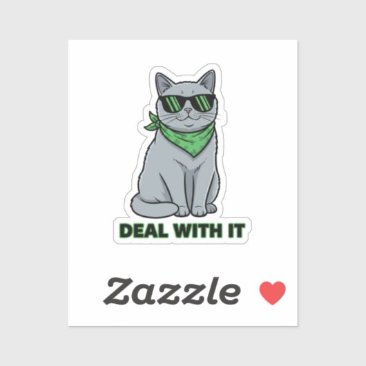 Coole Ierse Kat Met Zonnebril Swag St Patrick Sticker (Vel)