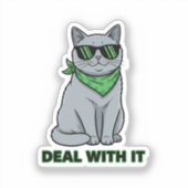 Coole Ierse Kat Met Zonnebril Swag St Patrick Sticker (Voorkant)