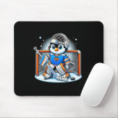 Coole ijshockey keeper pinguïn – Grappige wintersp Muismat (Met muis)