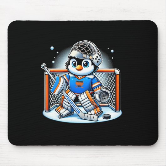 Coole ijshockey keeper pinguïn – Grappige wintersp Muismat (Voorkant)