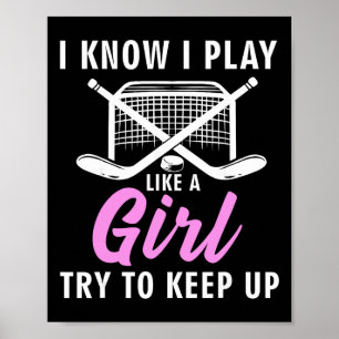 Coole ijshockey voor vrouwen meisjes veldhockey li poster